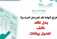 استخراج بدل فاقد الشهادة الدراسية