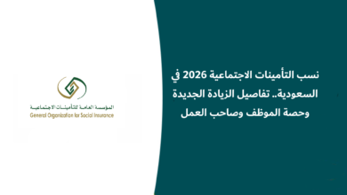 نسب التأمينات الاجتماعية 2026